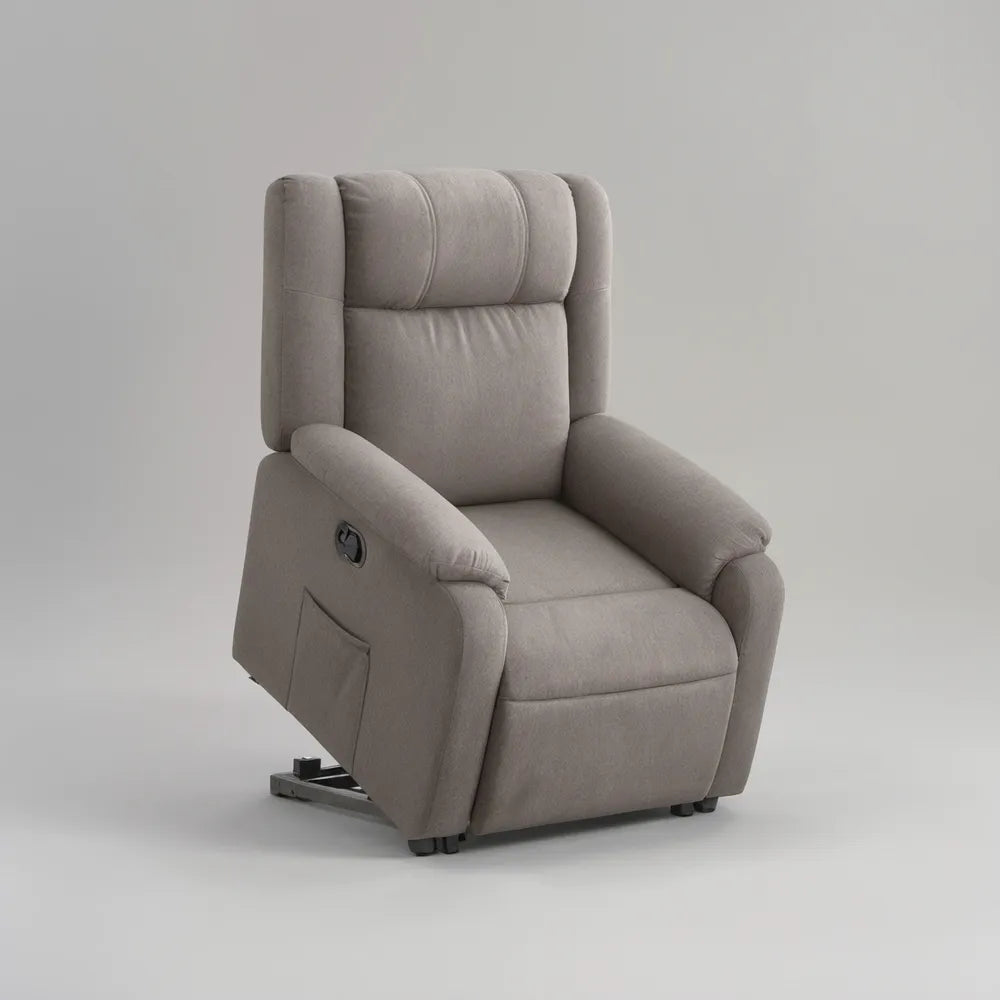 Poltrona Reclinável Manual em Poliéster Cinzento 86 x 96 x 103 cm