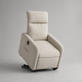 Poltrona Reclinável Elétrica em Poliéster Creme 82 x 94 x 105 cm